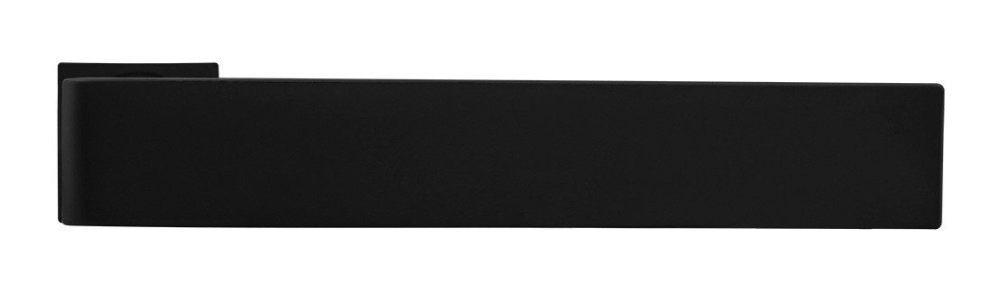 Ручка дверная HORIZONT-SM NERO-ST с невидимой квадратной розеткой, цвет черный soft-touch, ЦАМ - Вид 2