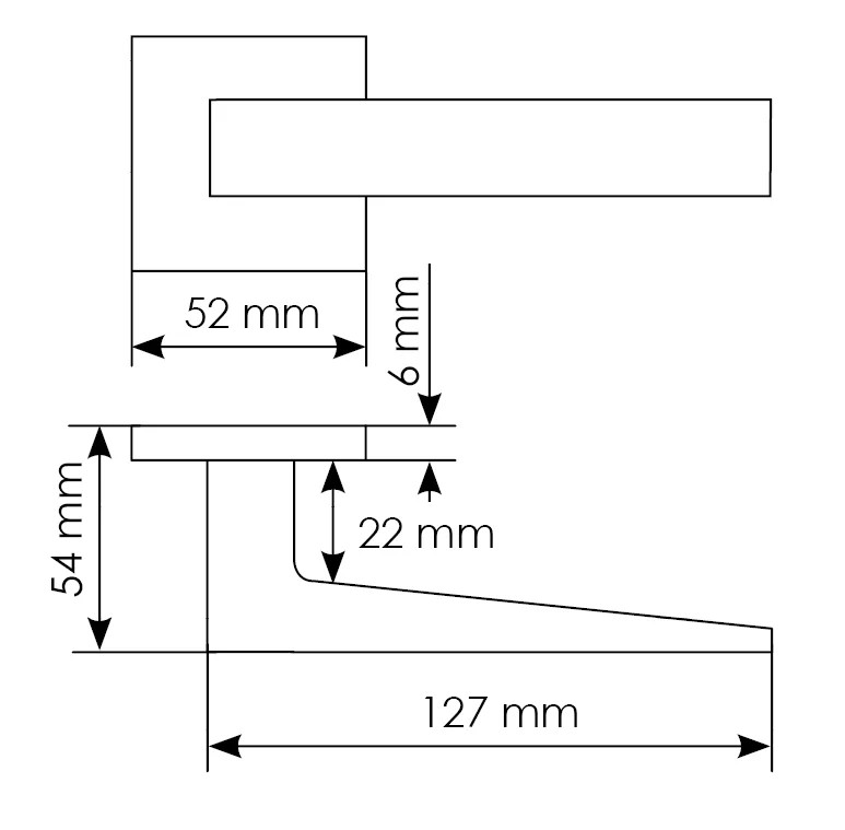 Комплект дверных ручек MH-54-S6 BL с заверткой MH-WC-S6 BL + замок M1895 BL, цвет черный - Вид 5