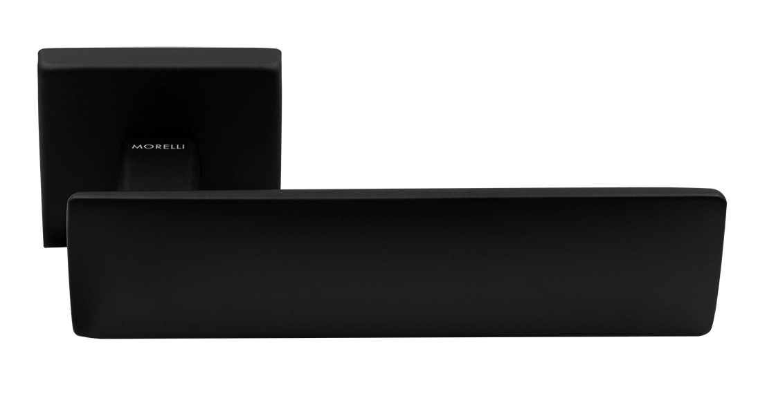 Ручка дверная SPACE S5 NERO-ST на квадратной розетке, цвет черный soft-touch, ЦАМ