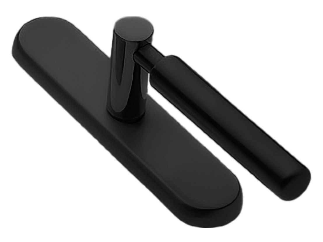Ручка дверная CLOUD PL NERO-ST на планке цвет черный soft touch