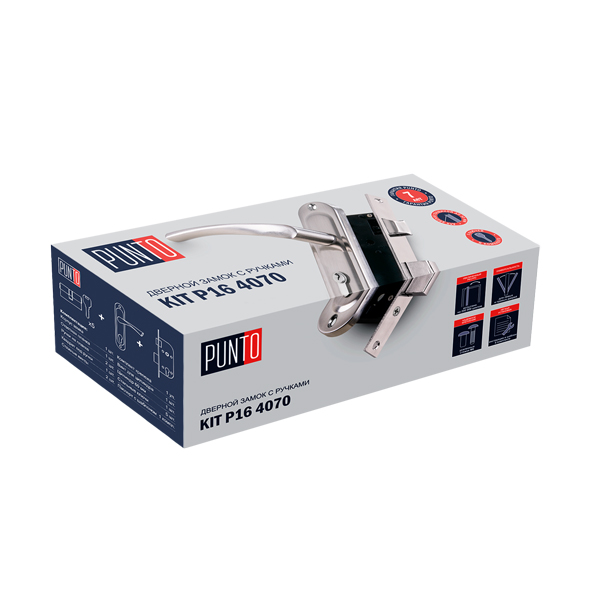 Замок Punto (Пунто) цилиндровый в комплекте с ручкой LOCKSET16.CRONA.4070-1 (KIT P16 4070 CRONA) AB бронза - Вид 4