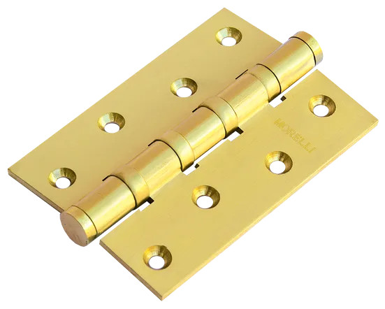 Петля карточная латунная разъемная MBU 100X70X3-4BB SG универсальная, врезная на круглой оси, вес полотна до 60 кг, цвет матовое золото