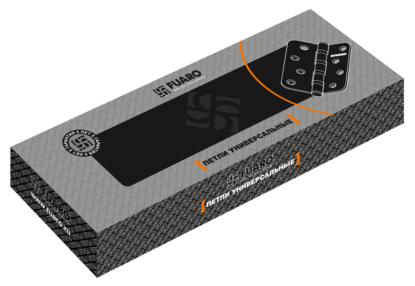 Петля Fuaro (Фуаро) универсальная IN4400U-R10 PB (4BB-R10 100x75x2,5) латунь - Вид 3
