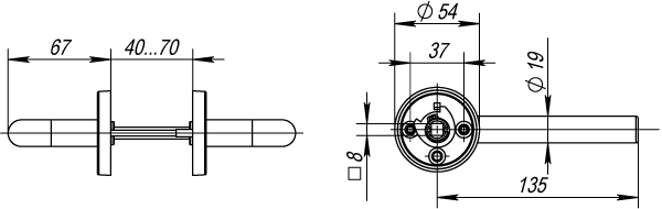 Ручка Fuaro (Фуаро) раздельная R.DSS304-0201/19 (DSS-0201/19) INOX 304 - Вид 3