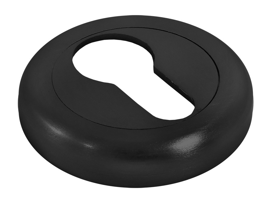 Накладка LUX-KH-R4 NERO-ST на ключевой цилиндр, на круглой розетке цвет черный soft touch - Вид 2