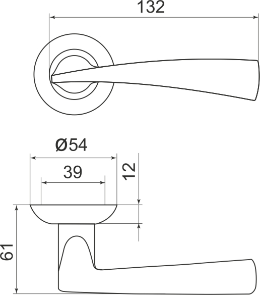 Ручка Armadillo (Армадилло) раздельная R.LD54.Columba (Columba LD80) CP-8 хром - Вид 2