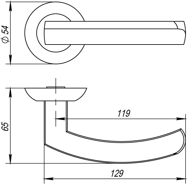 Ручка Fuaro (Фуаро) раздельная R.AR54.ALFA (ALFA AR) 140mm SN/CP-3 матовый никель/хром - Вид 3