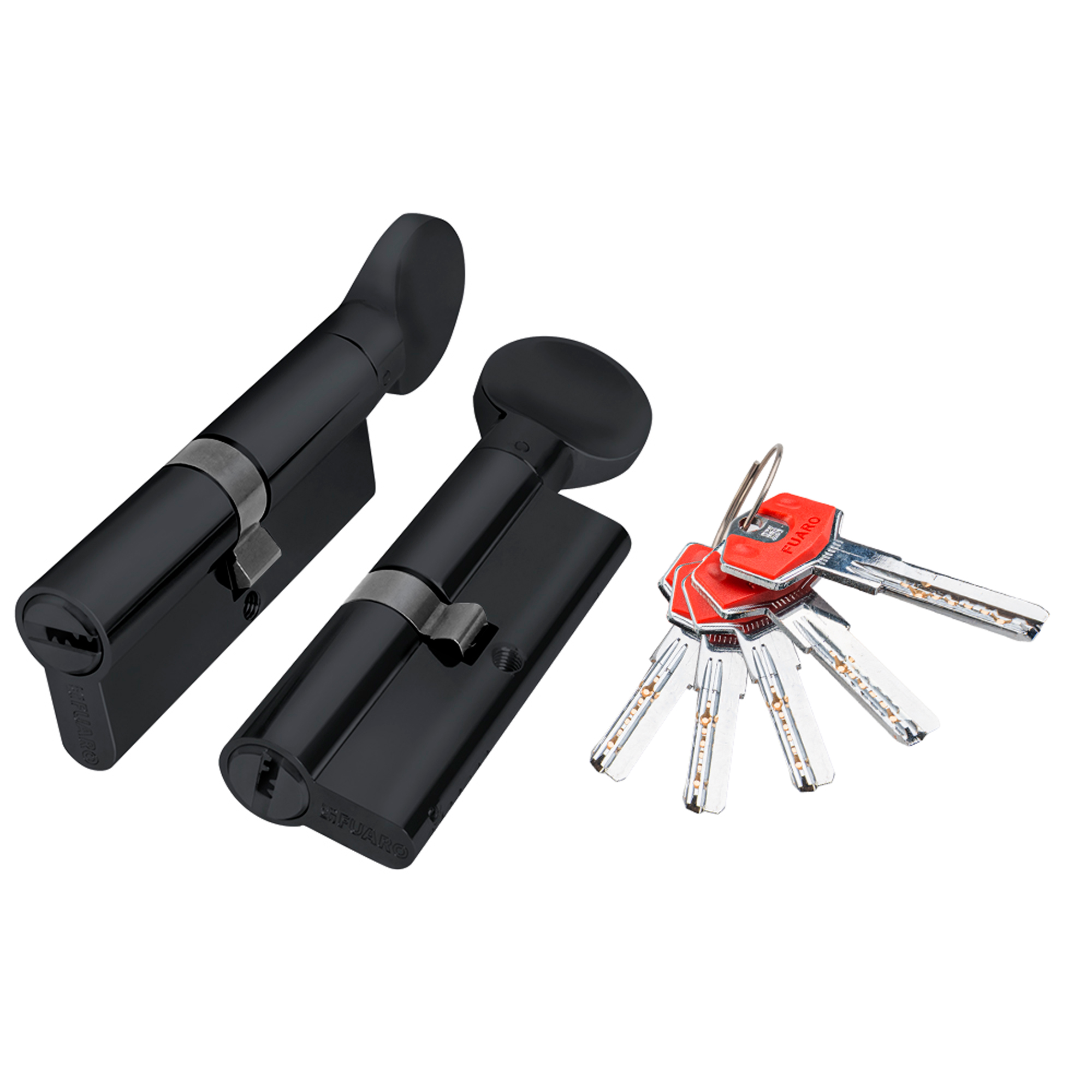 Цилиндровый Fuaro (Фуаро) механизм (D-PRO502/70) D-PRO5002Knob70(30+10+30) BL черный 5Key