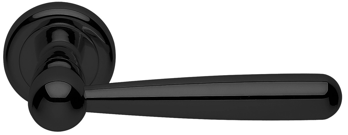 Ручка дверная PINOKKIO R4 NERO-ST на круглой розетке цвет черный soft touch