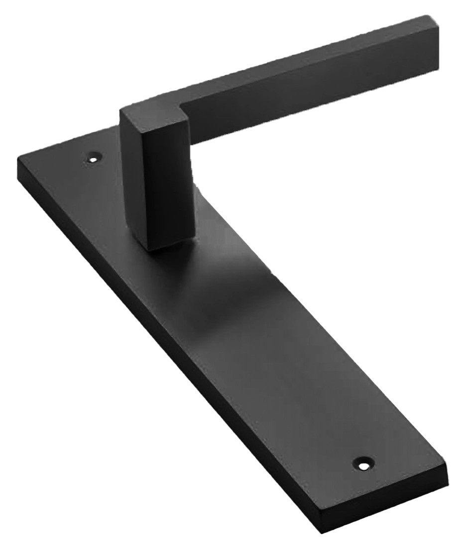 Ручка дверная STONE PL NERO-ST на планке цвет черный soft touch