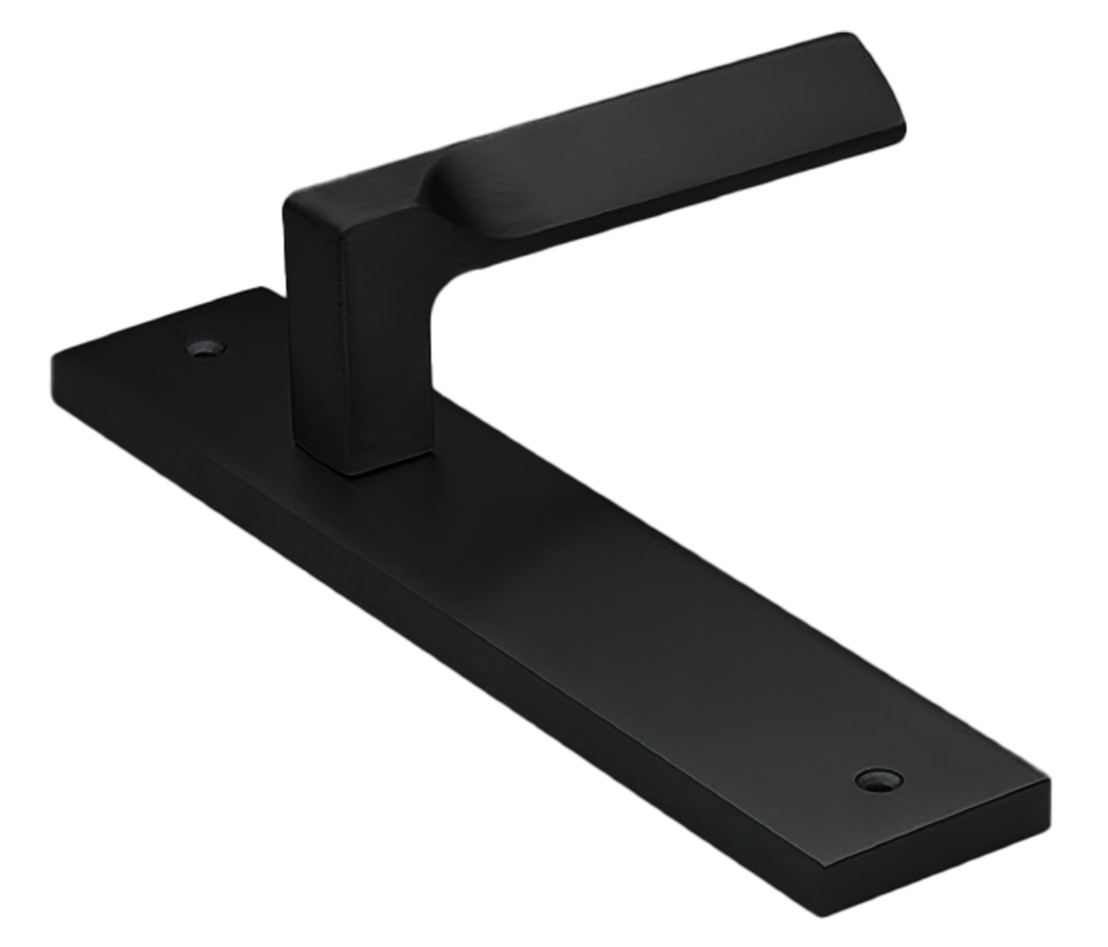 Ручка дверная FIORD PL NERO-ST на планке цвет черный soft touch