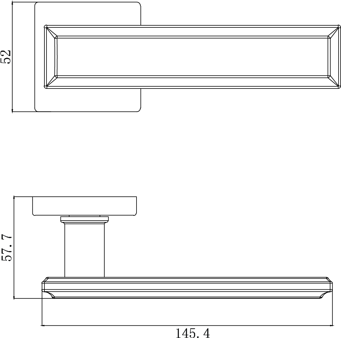 Ручка межкомнатная Liso 56 M.BLACK - Вид 2