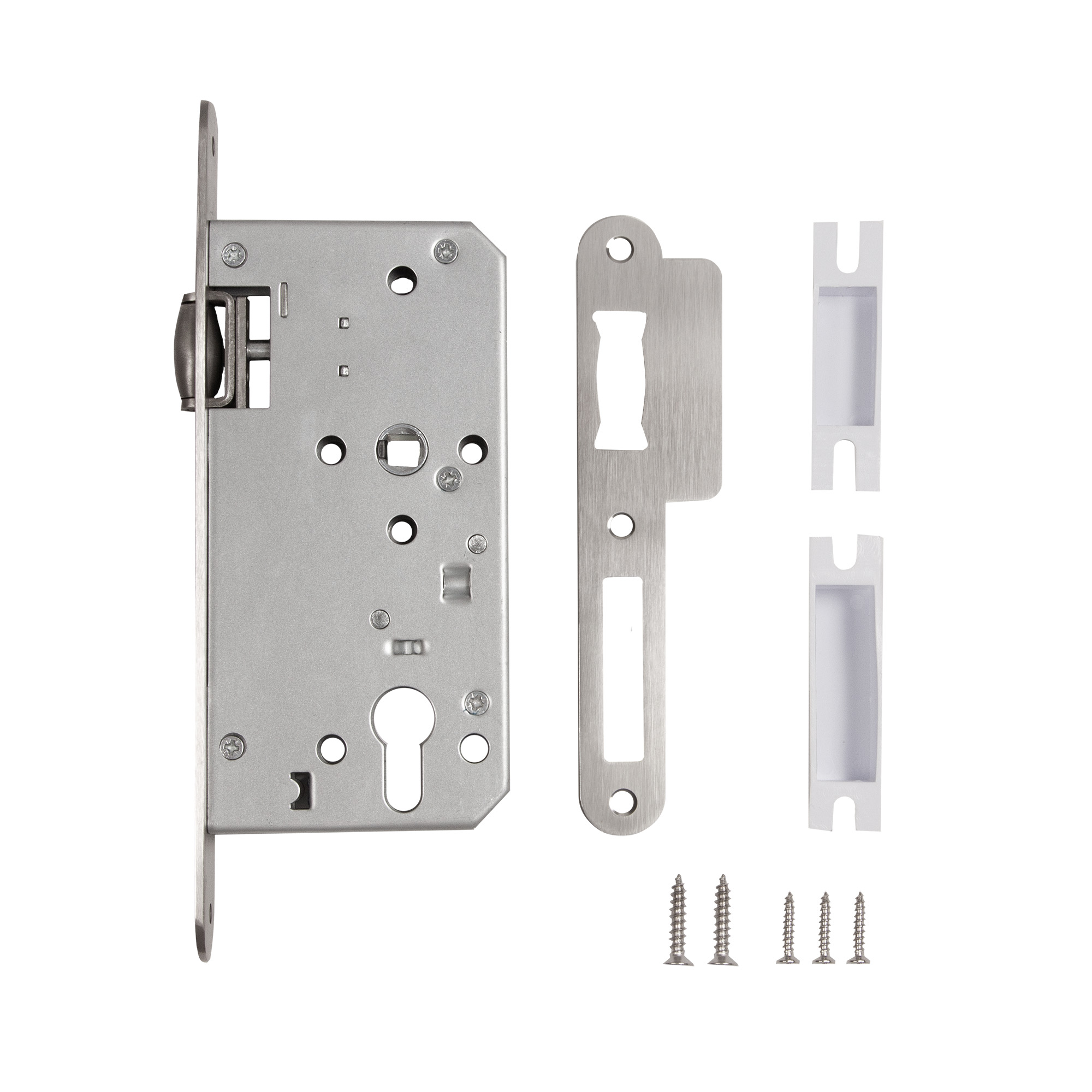 Замок Fuaro (Фуаро) врезной DD.INOX/C-55.72/R с ролик. защелкой (лиц.планка 24 мм) - Вид 3