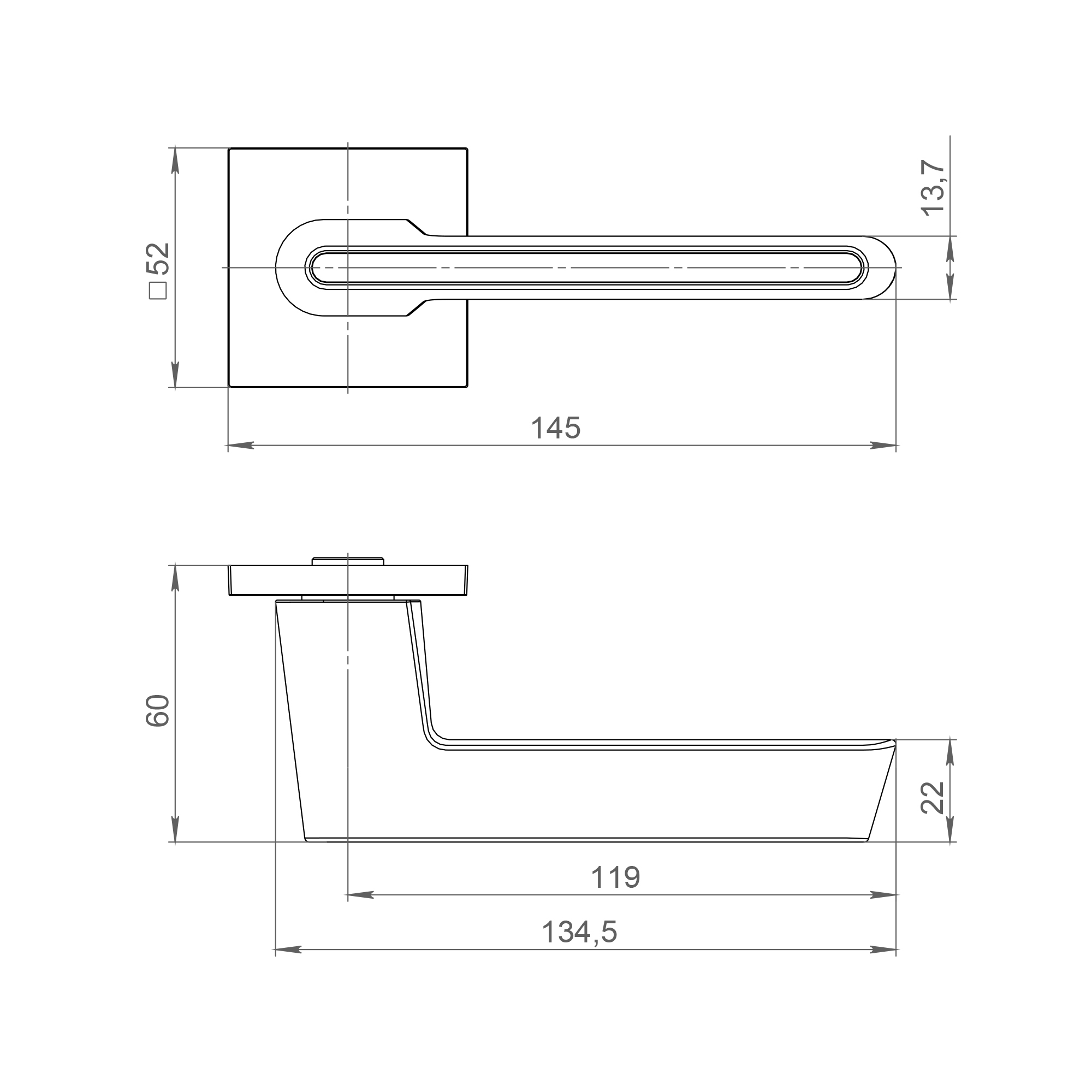 Ручка Ajax (Аякс) раздельная K.JS51.STICK BL/BN-24 черный/черный никель - Вид 2