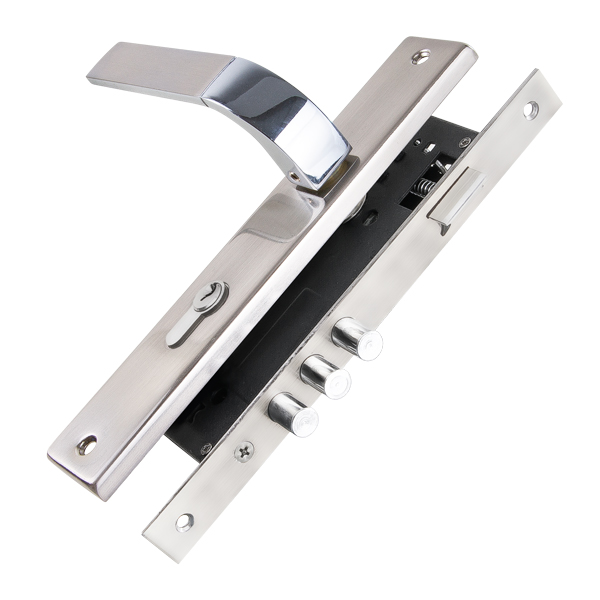 Замок цилиндровый Punto (Пунто) с ручкой LOCKSET90.ORION.4585-3 (KIT P90 4585/3 ORION) SN/CP мат.никель/хром