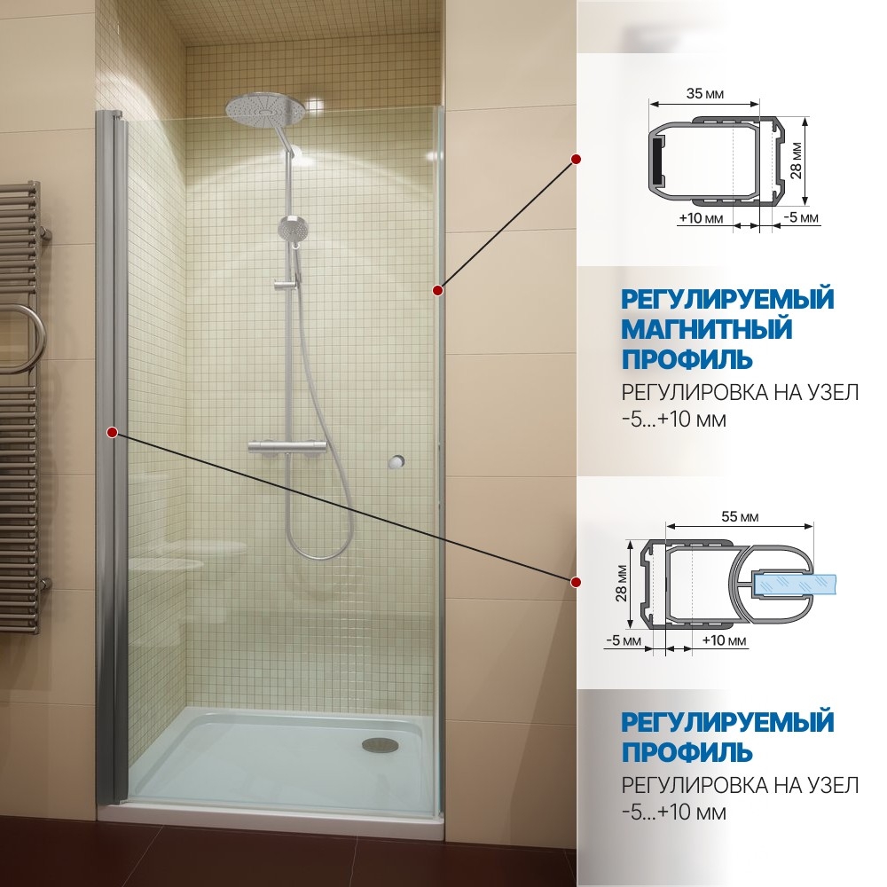 Душевая дверь KÜBELE DE020D601T - Вид 4