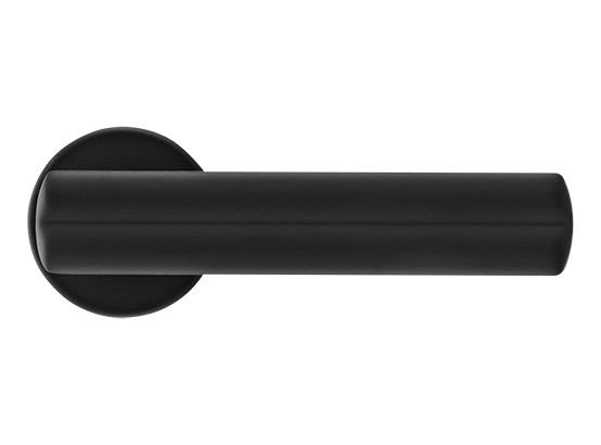 Ручка дверная PANATHENAIC R6 NERO-ST на круглой розетке цвет черный soft touch - Вид 2