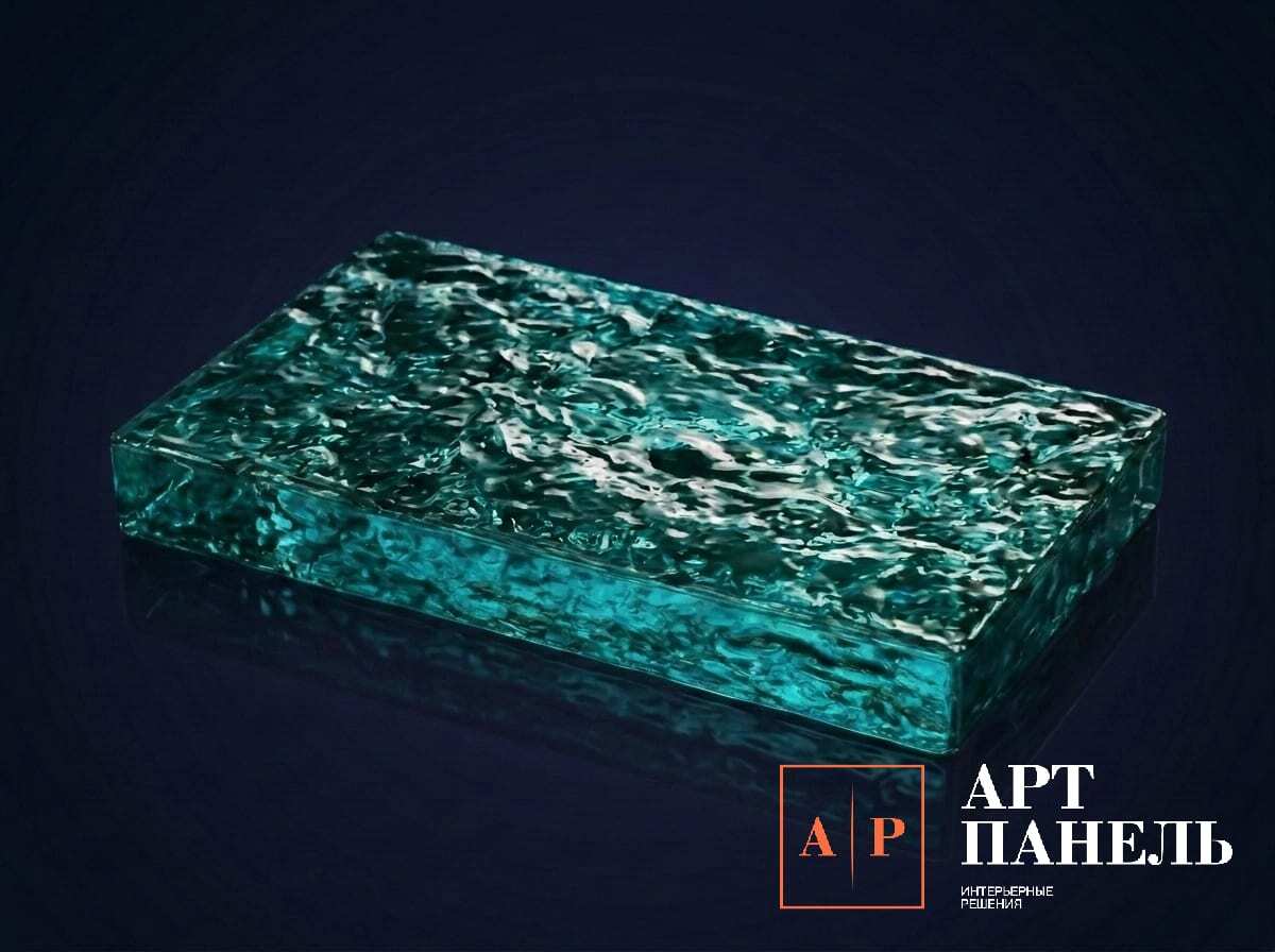 APBLK09 Двусторонний кирпич с текстурой рокарий голубой