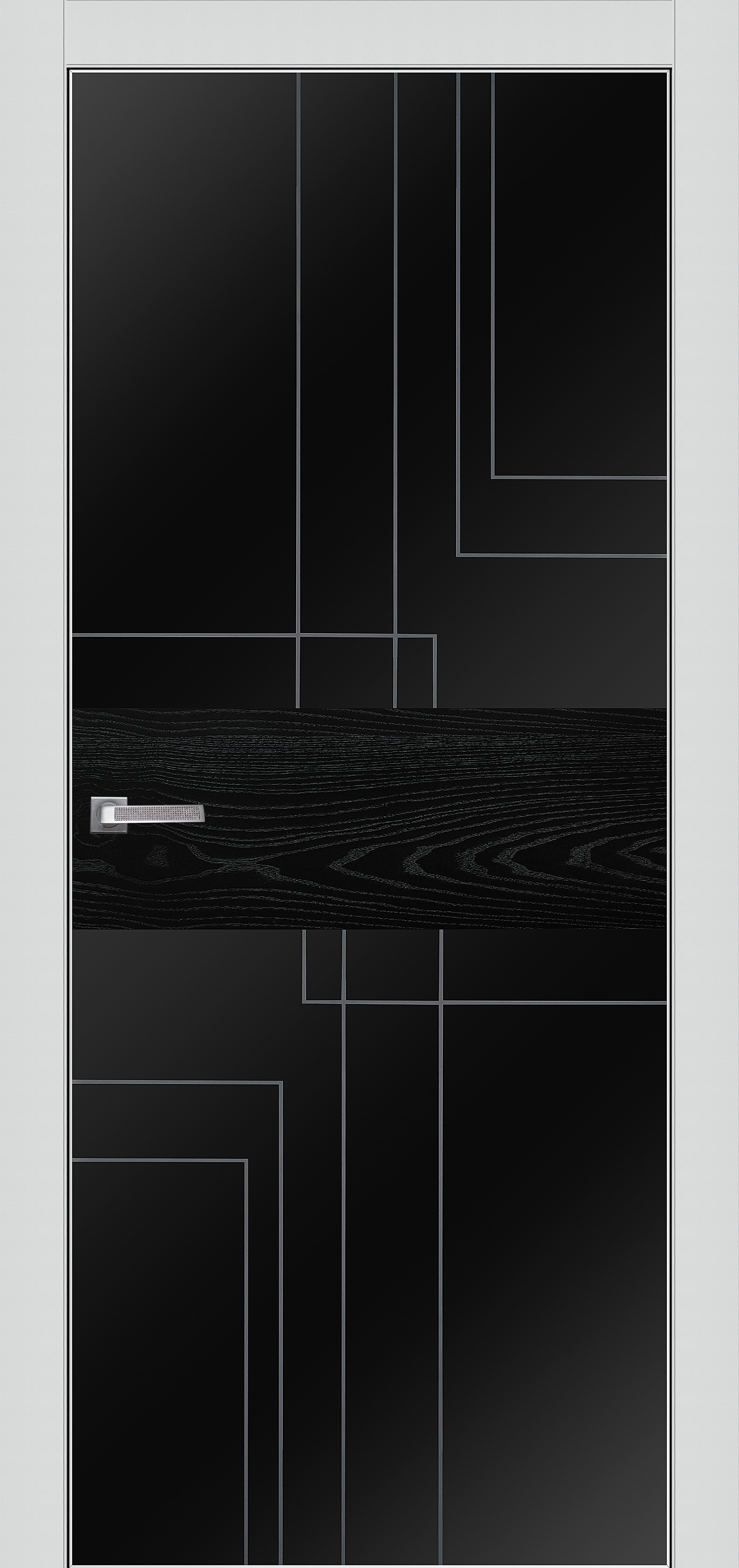Дверь со стеклом Черный триплекс Т14