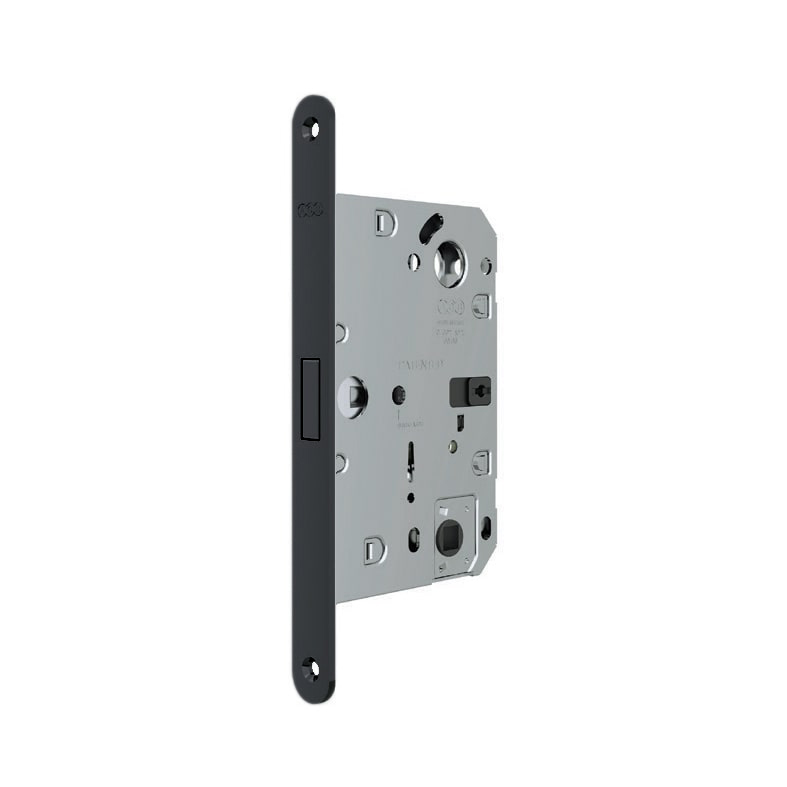 B06132.50.93 AGB (АГБ) Защелка врезная WC (черный) тех. уп. без отв. пл. POLARIS WAVE
