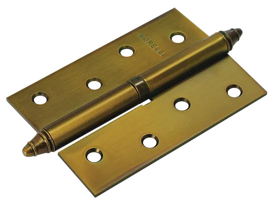 Петля карточная стальная разъемная MS 100X70X2.5 L COF левая, врезная на круглой оси, вес полотна до 40 кг, цвет кофе