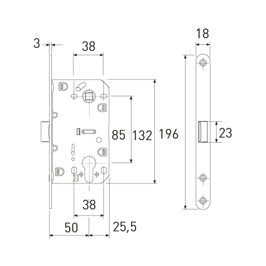 Изделие Защелка межкомнатная LM 5212CL BL - Вид 2