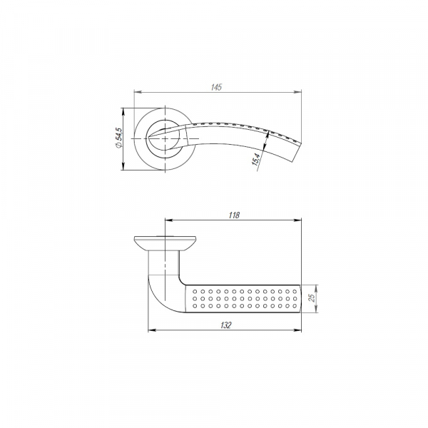 Ручка Punto (Пунто) раздельная R.TL54.LOGICA (LOGICA TL) 140mm SN/CP-3 матовый никель/хром - Вид 2