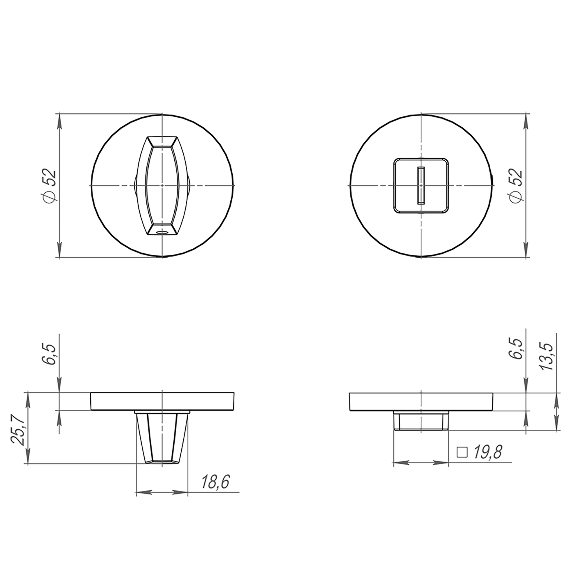 Ручка Fuaro (Фуаро) поворотная BK6.R.SLR52 (BK6 SLR) BL-24 черный - Вид 2