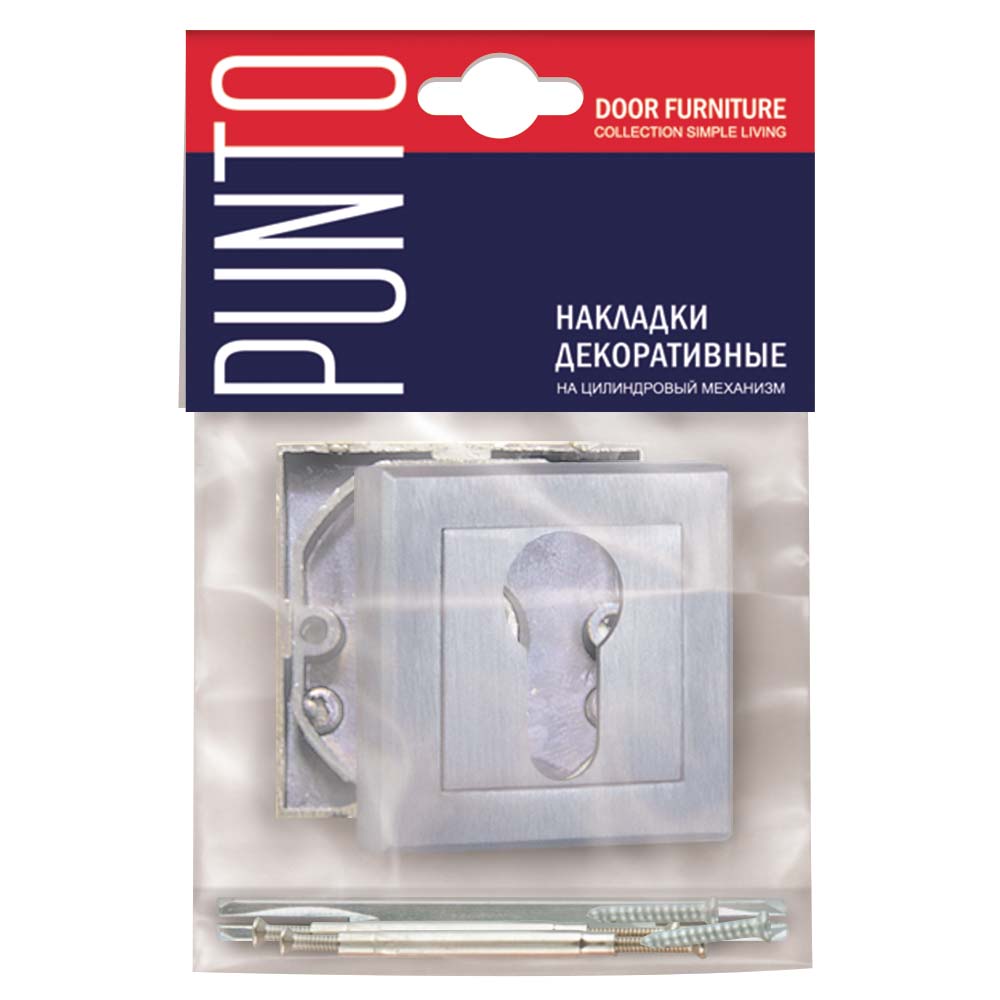 Накладка Punto (Пунто) под цилиндр ET.K.QL52 (ET QL) SSC-16 сатинированный хром - Вид 3