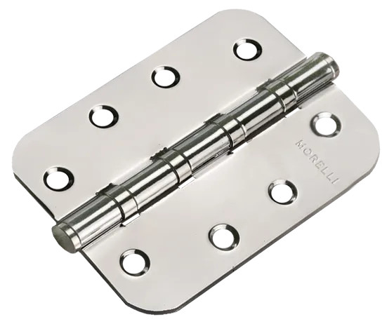 Петля карточная стальная разъемная MS-C 100X70X2.5-4BB SN универсальная с короной скругленная, врезная на круглой оси, вес полотна до 40 кг, цвет белый никель