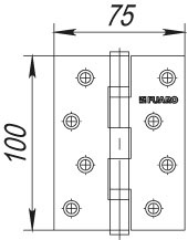 Петля Fuaro (Фуаро) универсальная IN4200U PB (2BB 100x75x2,5) латунь - Вид 2
