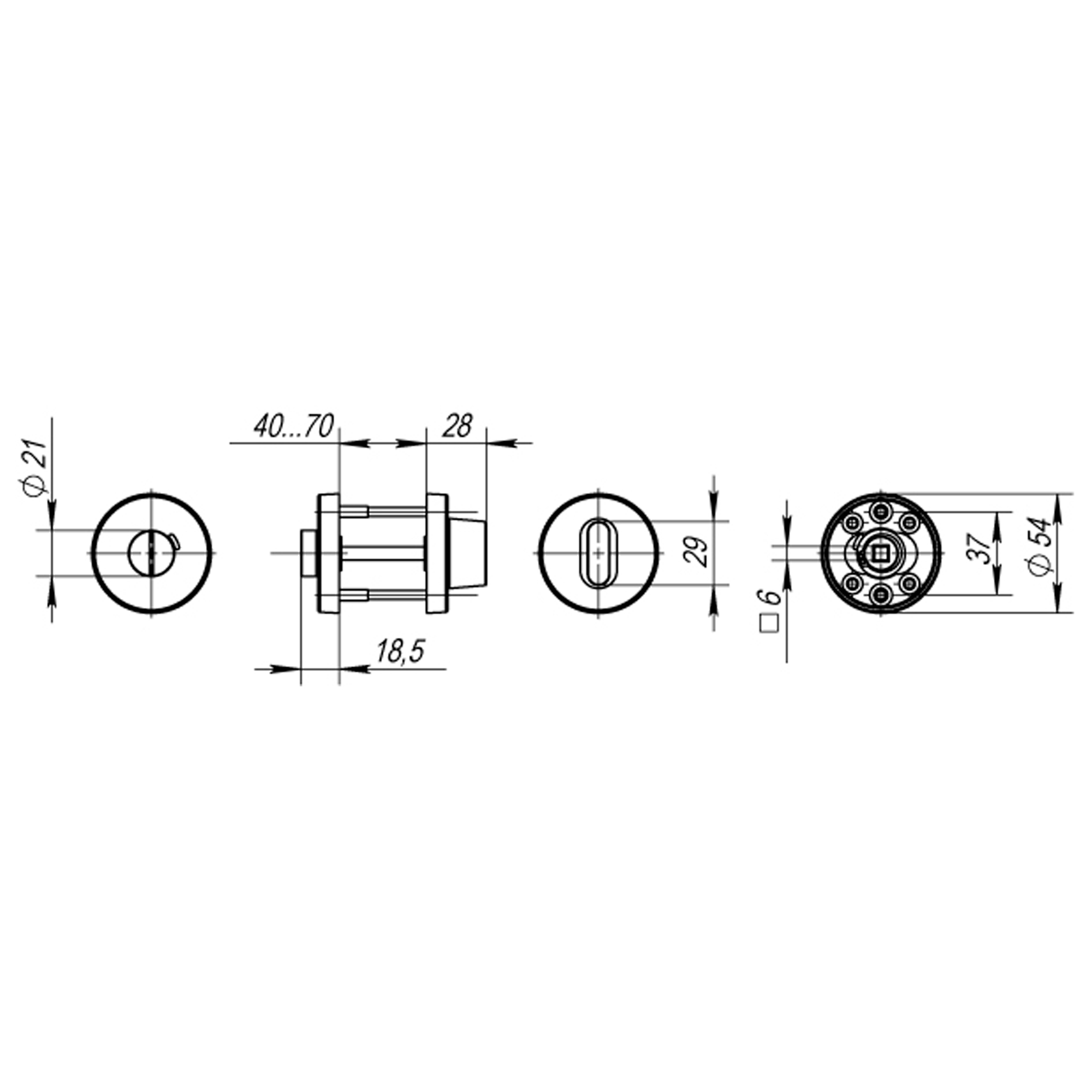 Ручка Fuaro (Фуаро) поворотная BK6.R.DSS304-02 (DSS-02-BK6) INOX 304 - Вид 3