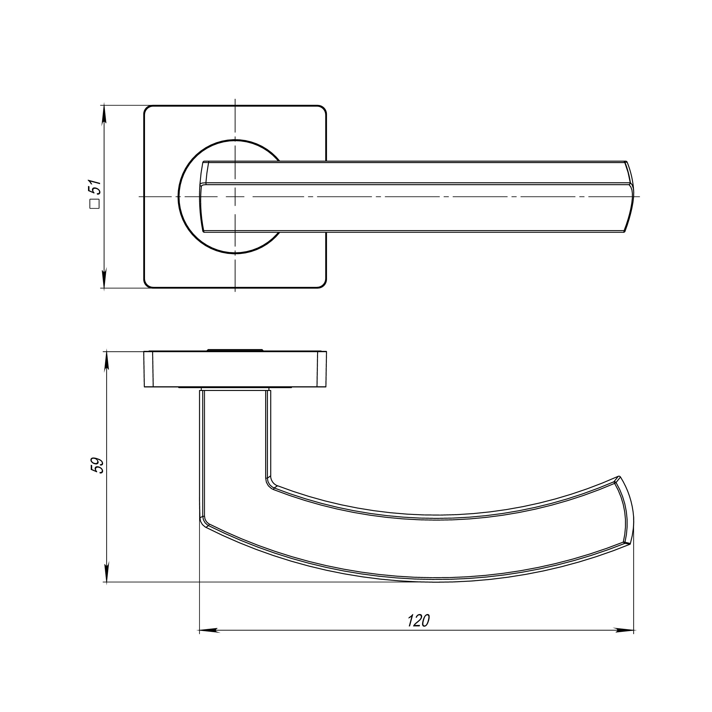 Ручка Ajax (Аякс) раздельная K.JK51.SIGMA (SIGMA JK) CP-8 хром 105мм - Вид 2