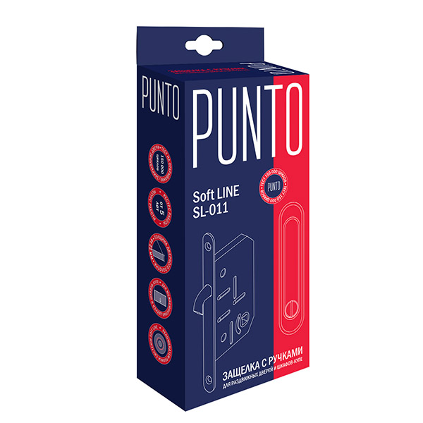 Защелка Punto (Пунто) с ручками для раздвижных дверей SH.SL152.KIT011-BK (Soft LINE SL-011) SN-3 матовый никель - Вид 3