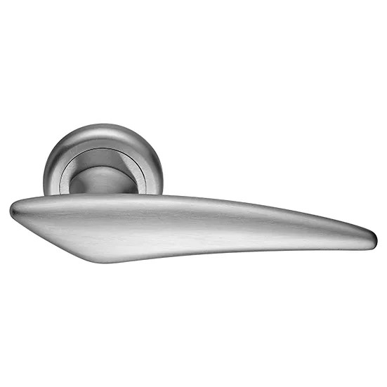 Ручка дверная BOLID R4 CSA раздельная на круглой розетке, цвет матовый хром, латунь